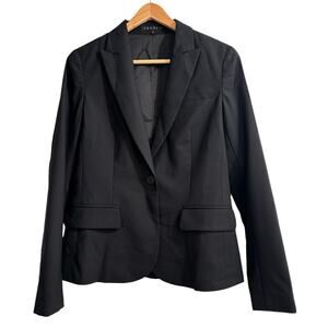 Theory Wool Blazer 6 Charcoal Gray Academia Preppy Work Office Professional